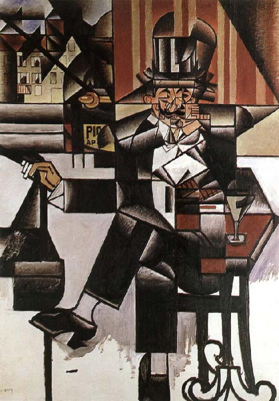 Juan Gris The man at the coffee room oil painting picture